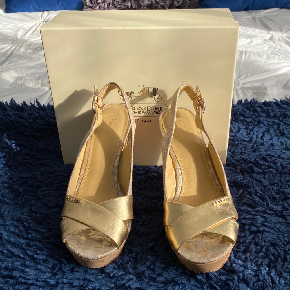 Coach Wedge Slingback Sandals